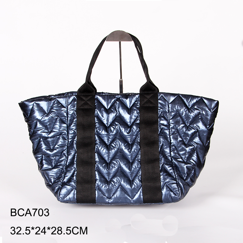 quilted puffer tote bag